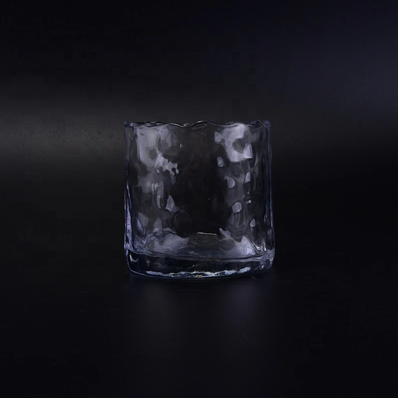 250ml Waved Top Clear Glass Candle Jars Home Decor