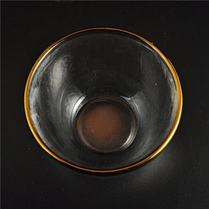 Clear glass candle holders with gold rim home decoration wholesale