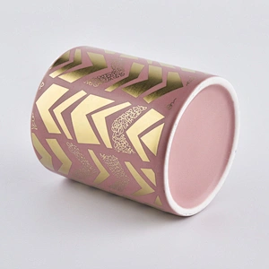 Wholesales 8oz 10oz custom logo pink porcelain ceramic candle holders