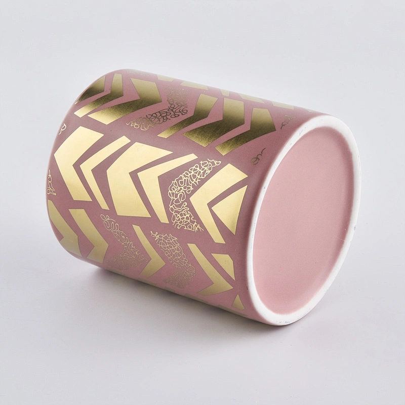 Wholesales 8oz 10oz custom logo pink porcelain ceramic candle holders