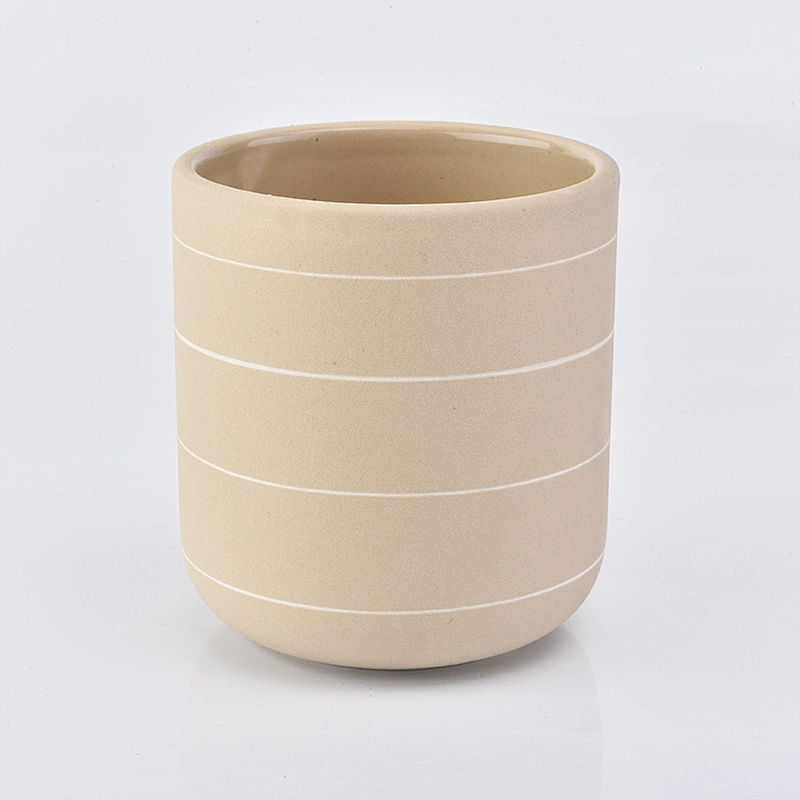 matte ceramic candle jar, 12 oz curve bottom ceramic vessel yellow color