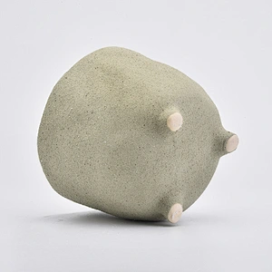 light green ceramic vessel for candles, matte ceramic jar