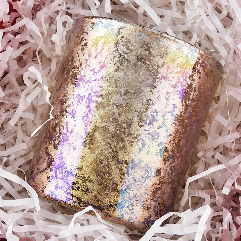 10oz colorful plating glass candle jars