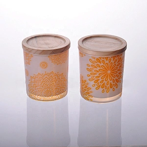 26+years brand cooperation 10oz antique glass candle holders with wood lids