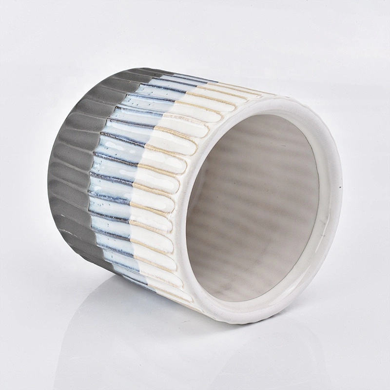 Matte ceramic candle container votive candle tin home decoration
