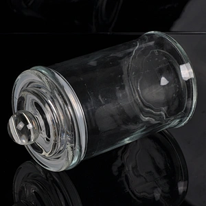 glass candle jar with glass lid 360ml home decoration