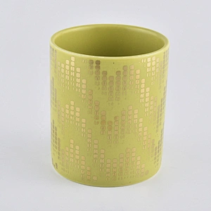 10oz ceramic candle jars with gold printing