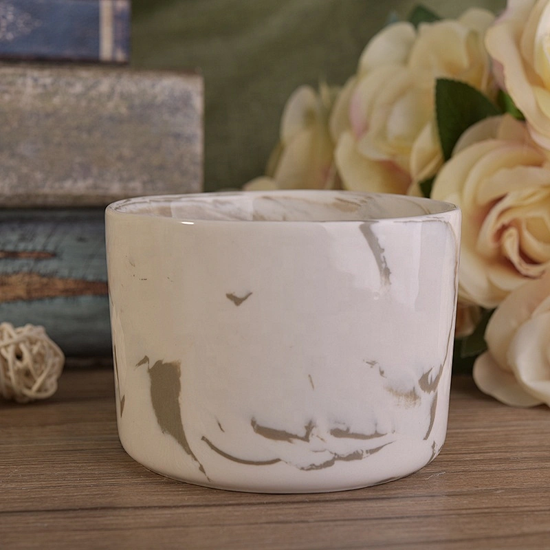 Cylinder mable ceramic candle containers for home decor