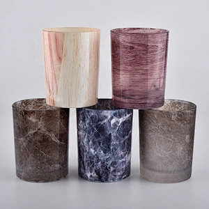 marble painting glass candle holders