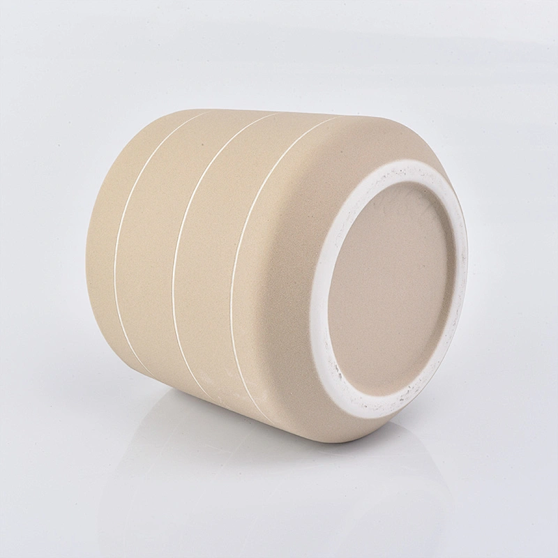 15 oz yellow ceramic candle container, concise style ceramic jar home decoration