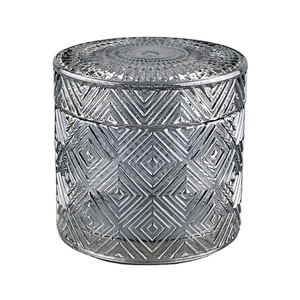 China suppliers custom empty glass candle holders with glass lids