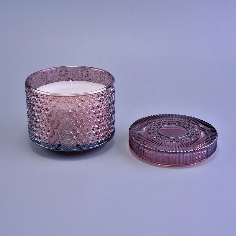 Manufacturer Custom tealight glass candle jar with lid home decoration