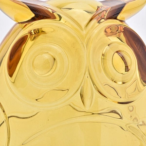 Owl shape glass candle jar with lid brown home decoration