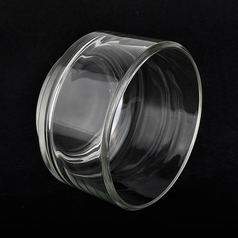 stackable wide glass candle jars