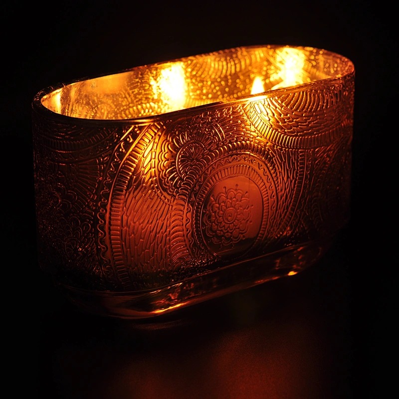 20oz christmas tealight Glass candle holders with wood cover