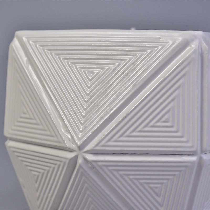 10oz 20oz Manufacturer custom white Hexagon candle ceramic jar