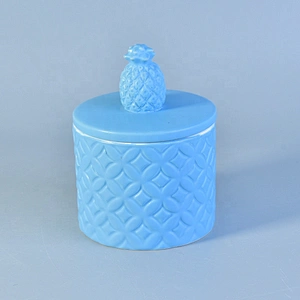 Customized machine press glaze ceramic tealight candle holder candle containers with lids party decorative use