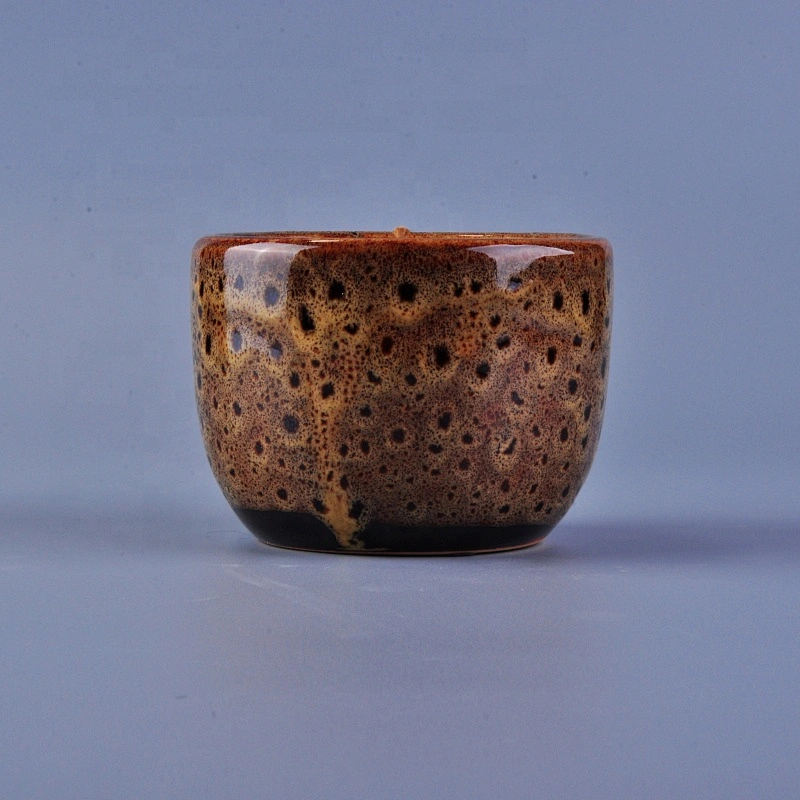 8oz 10oz Wholesale amber tea light ceramic candle jar