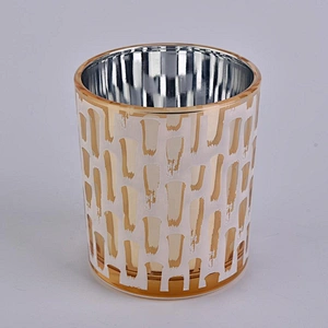 SG88100 Luxury Metallic Color Glass Candle Holders Home Decor