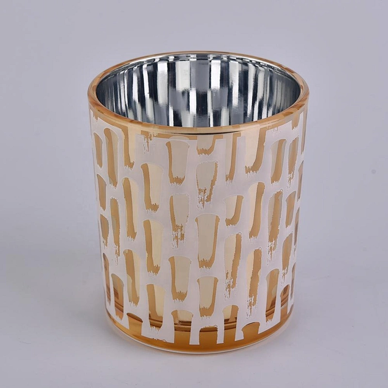 SG88100 Luxury Metallic Color Glass Candle Holders Home Decor