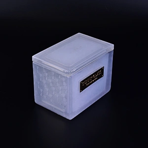 Sunny luxury square white scented candle glass jar in bulk