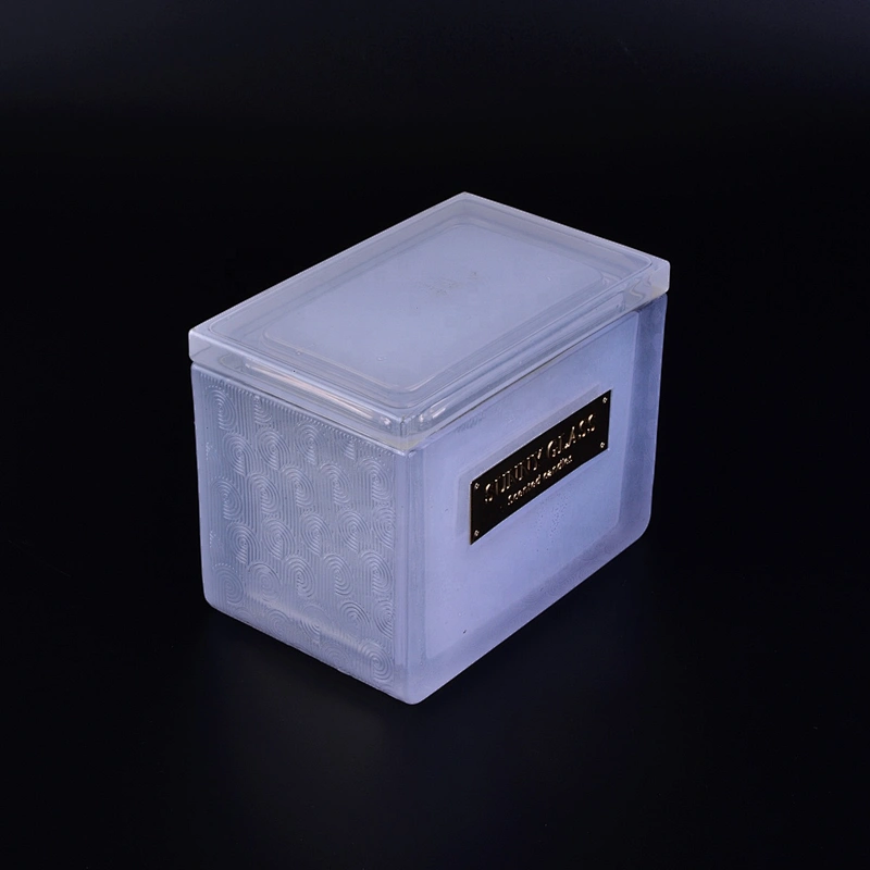 Sunny luxury square white scented candle glass jar in bulk