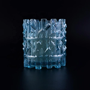 Home decoration tree branch tealight blue crystal Glass candle jar