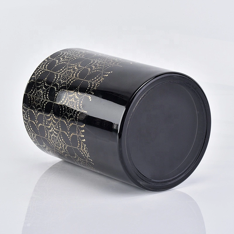 Sunny glassware black electroplating luxury glass candle jars home decor