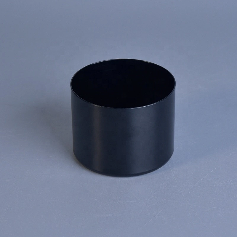 Cylinder black matte Candle Jars bowl Metal Container for home Decor Wholesales