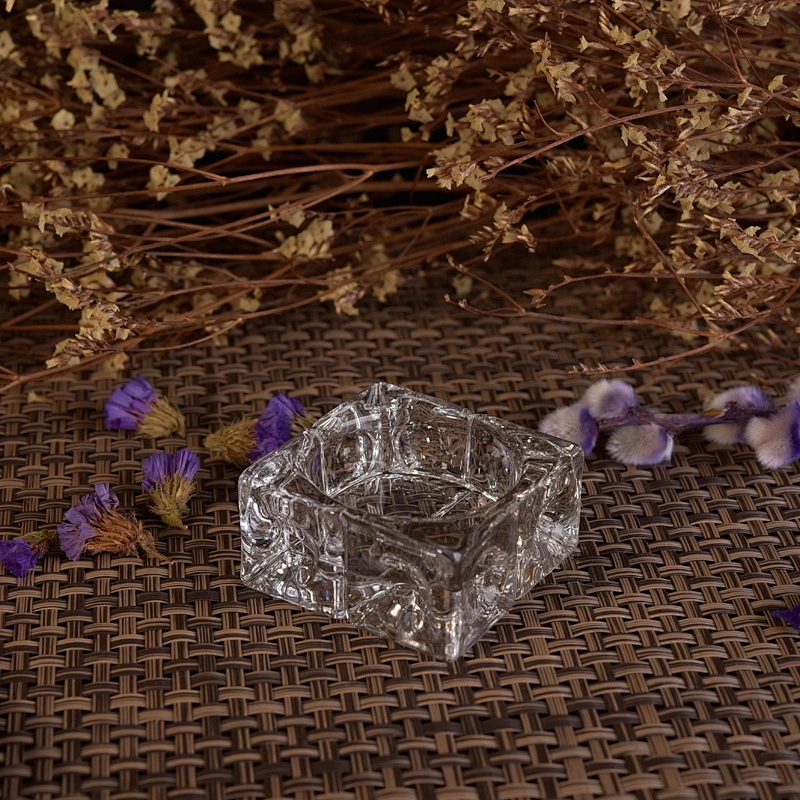 Square clear Glass Candle container tealight candle Holder home Decor