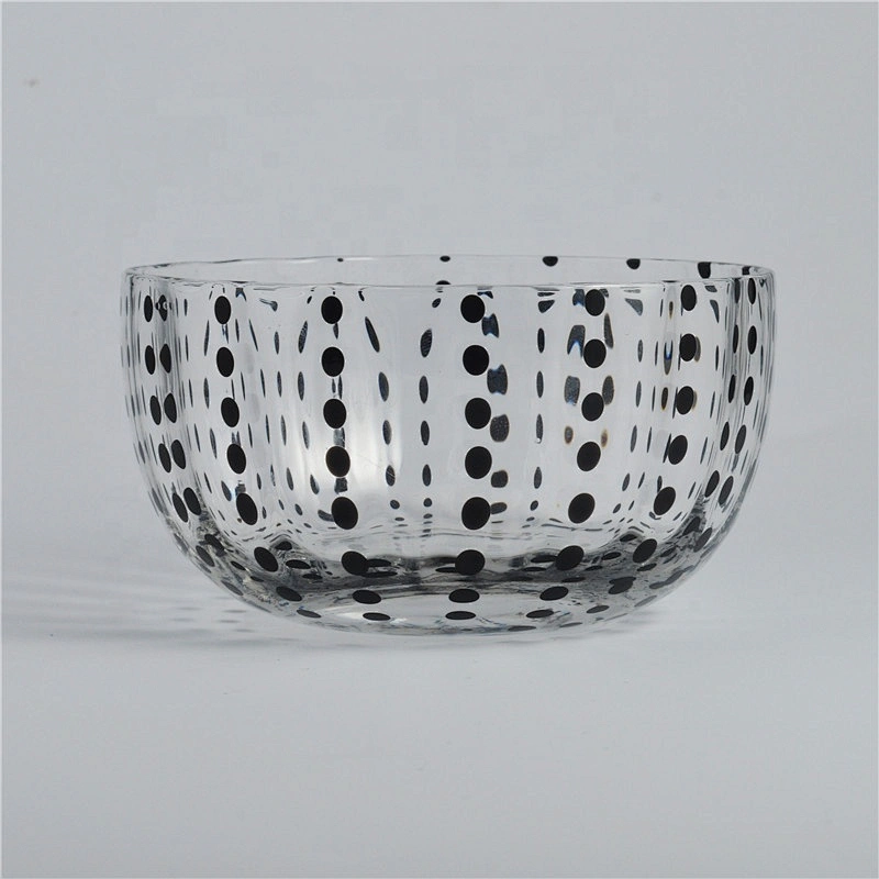 Wholesales glass candle jars dotted design home decoration