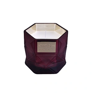 Sunny luxury red scented Hexagon glass candle jar holder wholesales