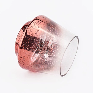 Ardour red color glass jars mercury glass candle holders for party