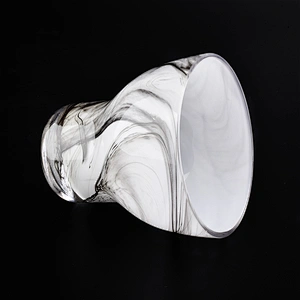 hand made glass vessel with unique design, 320 ml glass candle jar wholesales