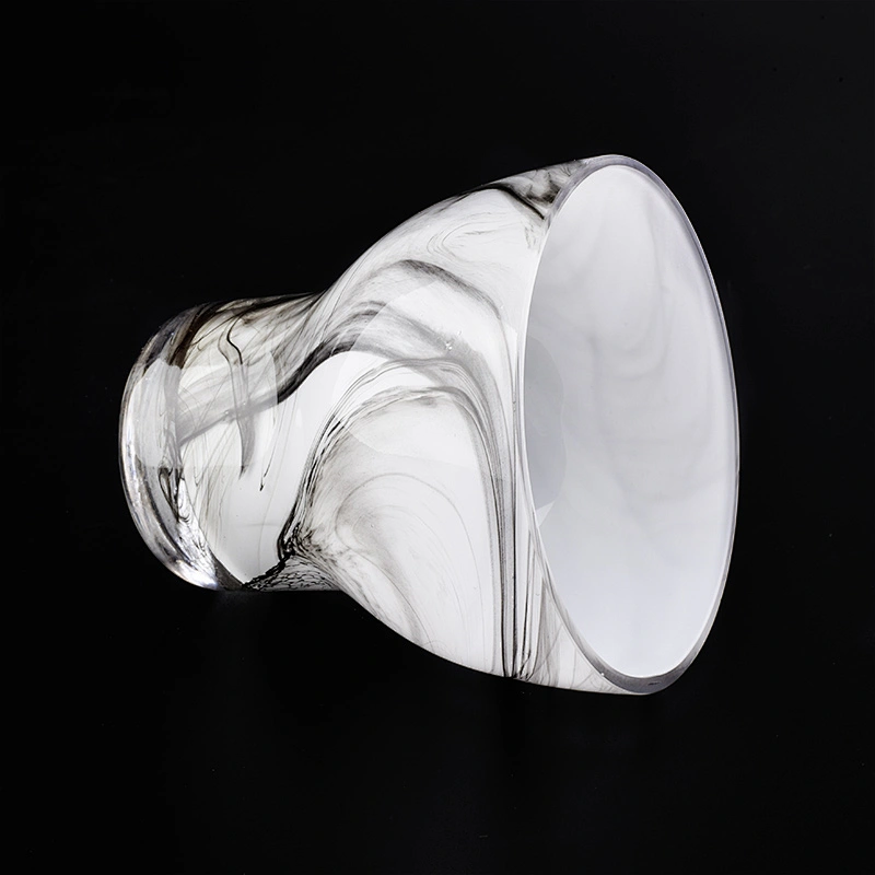 hand made glass vessel with unique design, 320 ml glass candle jar wholesales