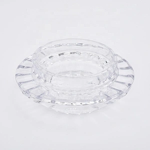 luxury clear crystal glass candle holder doom with glass lid