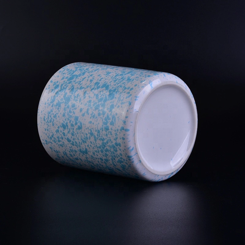 Wholesale decorative blue ceramic candle jar