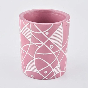10oz Wholesales custom glazed pink ceramic candle vessels