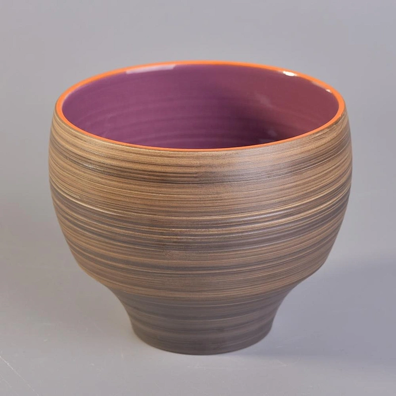 Amber decorative empty ceramic bowl for candle making suppliers