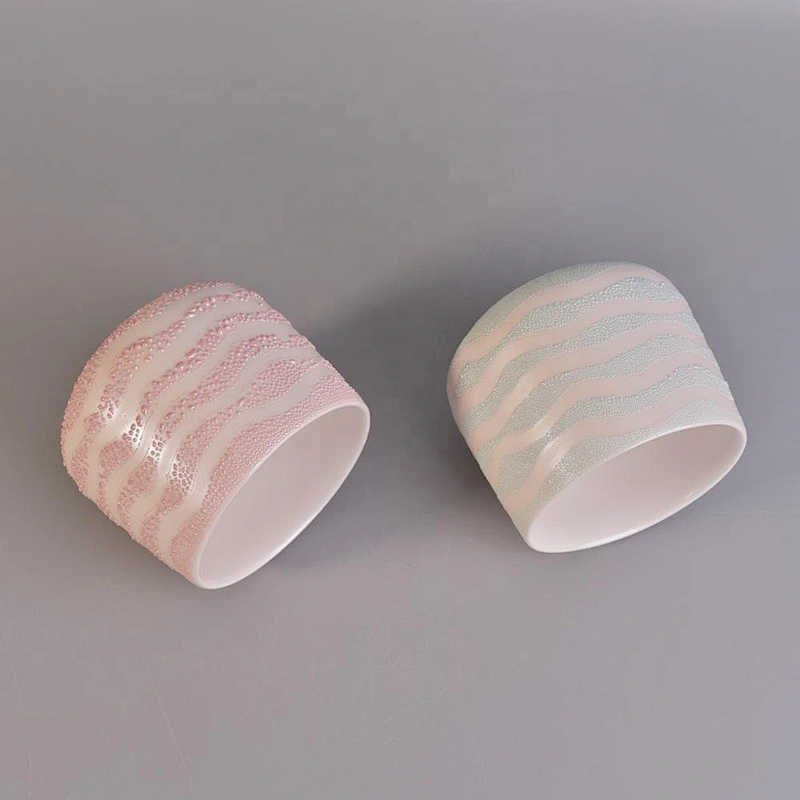 Customized glazed ceramic candle containers tealight scented candle holders home decoration