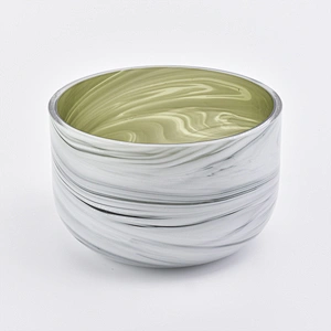 Marble candle jar unique glass candle container 560ml