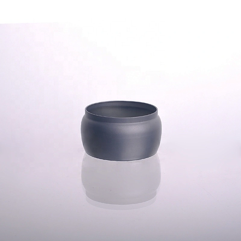 Custom round silver Metal candle box tin with matel lid