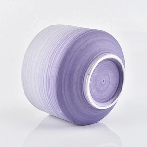 Supply Large Ceramic Candle Holders Handpainted Lavender Purple Home Decoration
