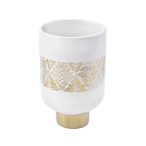 10oz Wholesales white stand unique ceramic candle vessels