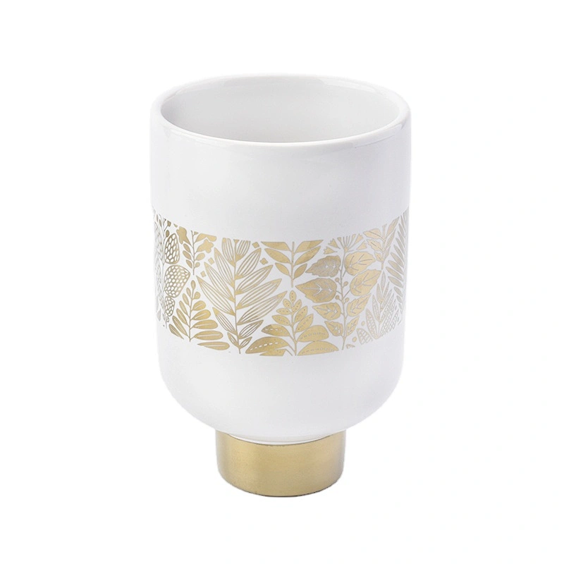 10oz Wholesales white stand unique ceramic candle vessels