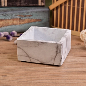 Square cement hurricane candle container wholesales