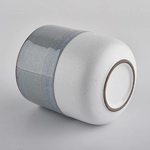 double color glazed ceramic candle holder, popular shape ceramic candle jars