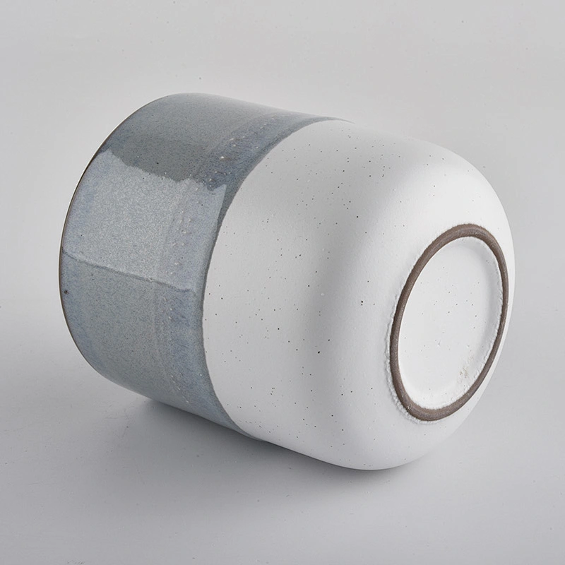double color glazed ceramic candle holder, popular shape ceramic candle jars