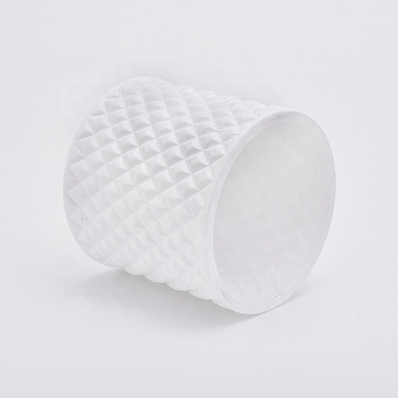 10oz Solid White Glass Candle Jars with Lids Home Decor Wholesales
