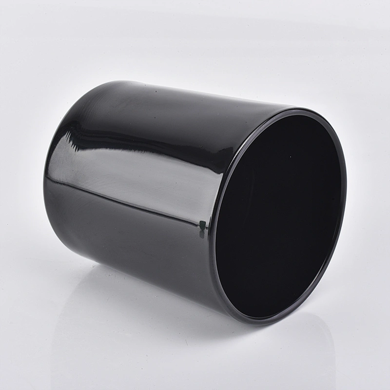black pillar candle holder, glass cylinder candle jar